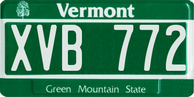 VT license plate XVB772