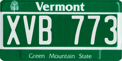 VT license plate XVB773