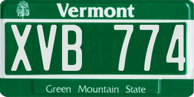 VT license plate XVB774