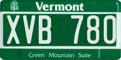 VT license plate XVB780