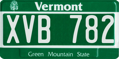 VT license plate XVB782