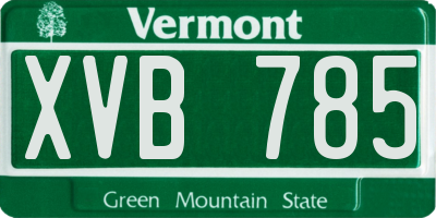 VT license plate XVB785