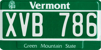 VT license plate XVB786