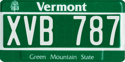 VT license plate XVB787