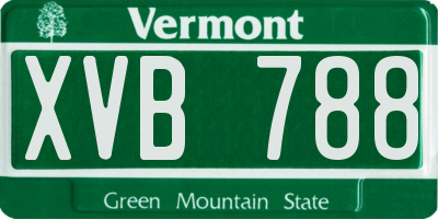 VT license plate XVB788