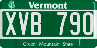 VT license plate XVB790
