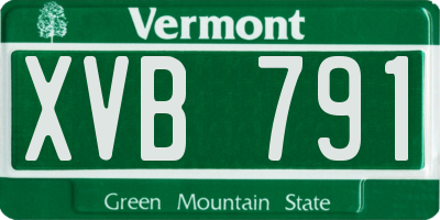 VT license plate XVB791