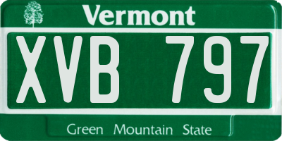 VT license plate XVB797