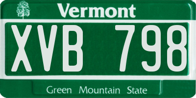 VT license plate XVB798