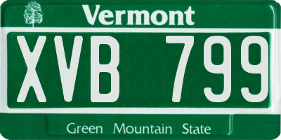 VT license plate XVB799