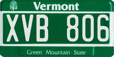VT license plate XVB806