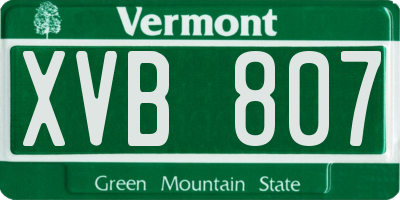 VT license plate XVB807