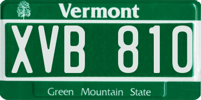 VT license plate XVB810