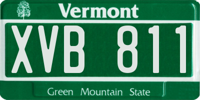VT license plate XVB811