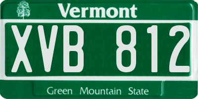 VT license plate XVB812