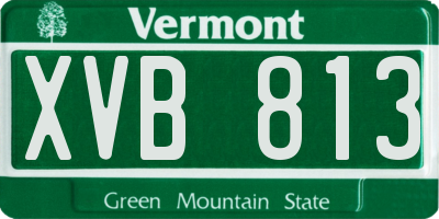 VT license plate XVB813