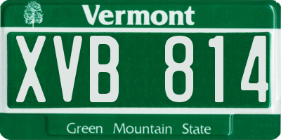 VT license plate XVB814