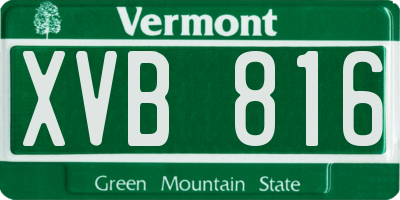 VT license plate XVB816