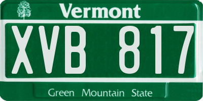 VT license plate XVB817