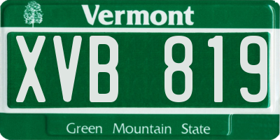 VT license plate XVB819