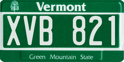 VT license plate XVB821
