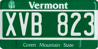 VT license plate XVB823