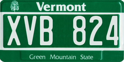 VT license plate XVB824