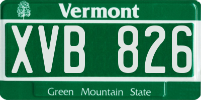 VT license plate XVB826