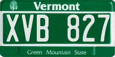 VT license plate XVB827