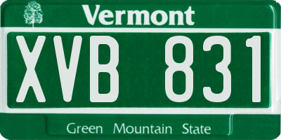 VT license plate XVB831