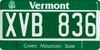 VT license plate XVB836