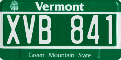 VT license plate XVB841