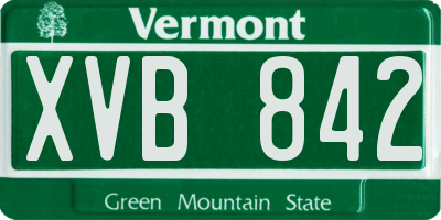 VT license plate XVB842