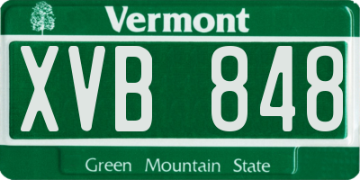 VT license plate XVB848