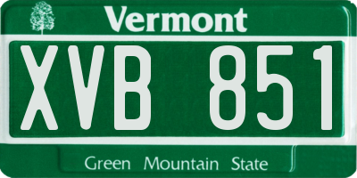 VT license plate XVB851