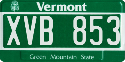 VT license plate XVB853