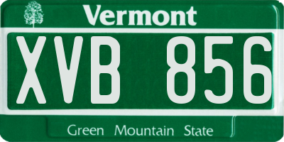 VT license plate XVB856