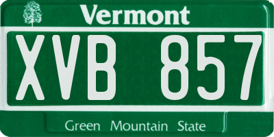 VT license plate XVB857