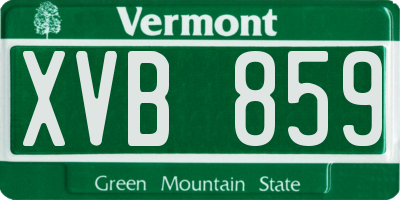 VT license plate XVB859