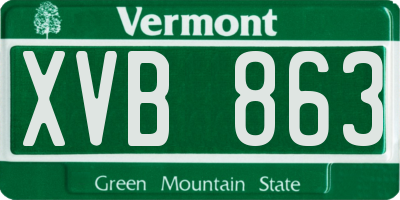 VT license plate XVB863