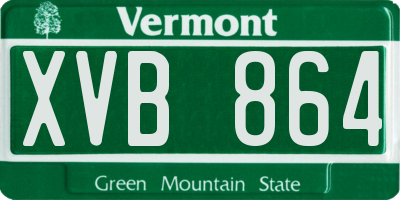 VT license plate XVB864