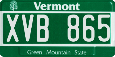 VT license plate XVB865