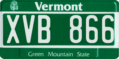 VT license plate XVB866