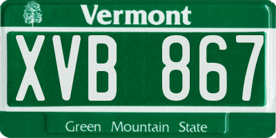 VT license plate XVB867
