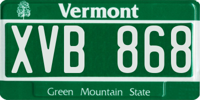 VT license plate XVB868