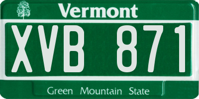 VT license plate XVB871