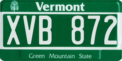 VT license plate XVB872