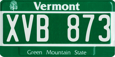 VT license plate XVB873