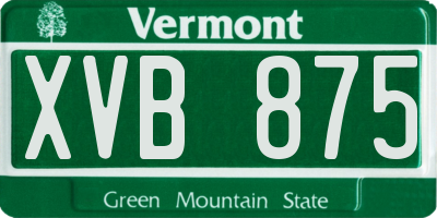 VT license plate XVB875