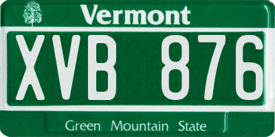 VT license plate XVB876
